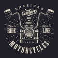 Vintage motorbike monochrome logotype