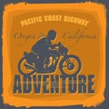 Vintage Motorcycle adventure label Royalty Free Stock Photo