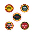 Vintage motorcycle badge theme set Royalty Free Stock Photo
