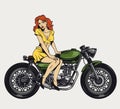 Vintage motorcycle colorful template Royalty Free Stock Photo