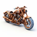Free 3d Brown Motorcycle Model: Aggressive Digital Illustration Style