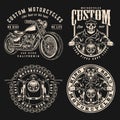 Vintage motorcycle designs set Royalty Free Stock Photo