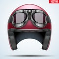 Vintage motorcycle helmet with goggles Royalty Free Stock Photo