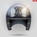 Vintage motorcycle helmet with goggles Royalty Free Stock Photo