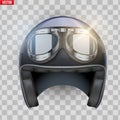 Vintage motorcycle helmet with goggles Royalty Free Stock Photo