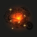 Vintage motorcycle label. Motorbike shiny background Royalty Free Stock Photo