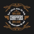 Vintage Motorcycle label, Retro chopper bike Royalty Free Stock Photo