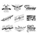 Vintage Motorcycle Labels, Badges, Text and Design Royalty Free Stock Photo