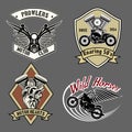 Vintage motorcycle labels