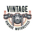 Vintage motorcycle logo template, vector retro custom garage emblem or badge Royalty Free Stock Photo