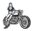 Vintage motorcycle monochrome concept Royalty Free Stock Photo