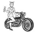 Vintage motorcycle monochrome concept Royalty Free Stock Photo