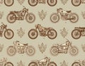 Vintage Motorcycle Pattern Design for Fabric and Wallpaper Royalty Free Stock Photo