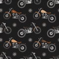 Vintage Motorcycle Pattern Seamless Background Royalty Free Stock Photo