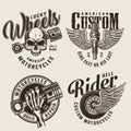 Vintage motorcycle repair service emblems Royalty Free Stock Photo