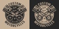 Vintage motorcycle repair service label Royalty Free Stock Photo