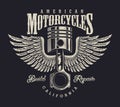 Vintage motorcycle repair shop logo