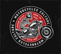 Vintage motorcycle round logotype