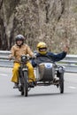 Vintage Motorcycle with sidecar on country road