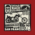 Vintage Motorcycle sport label Royalty Free Stock Photo