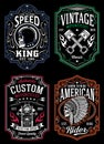 Vintage Motorcycle T-shirt Graphic Collection Royalty Free Stock Photo