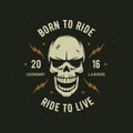 Vintage motorcycle t-shirt graphics. Born to ride. Ride to live. Vector illustration. Royalty Free Stock Photo