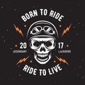 Vintage motorcycle t-shirt graphics. Vector illustration.