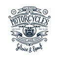Vintage motorcycle t-shirt graphics. Vector illustration. Royalty Free Stock Photo
