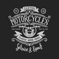 Vintage motorcycle t-shirt graphics. Vector illustration. Royalty Free Stock Photo