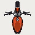 Vintage motorcycle top view colorful concept Royalty Free Stock Photo
