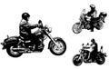 Vintage motorcycles sketch illustration
