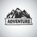 Vintage Mountain Campfire Adenture Logo Vector Illustration Design