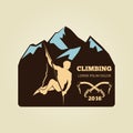 Vintage mountain climbing logo - sport activity badge or banner