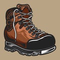 vintage mountain shoes vector illustration