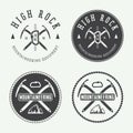 Vintage mountaineering logos, badges, emblems.