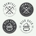 Vintage mountaineering logos, badges, emblems.