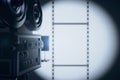 Vintage movie camera making a film Royalty Free Stock Photo