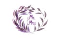 Vintage Mr. &Mrs, wedding purple floral decoration Royalty Free Stock Photo