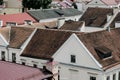 Vintage multi colored clay tiled roof