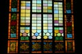 Vintage multi-colored stained glass window