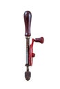 Vintage multispeed hand drill on a white background Royalty Free Stock Photo