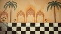 Checker Arch with Palms Decorative Mural Royalty Free Stock Photo