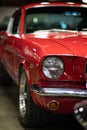 Vintage muscle car in cherry red