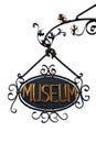 Vintage Museum Sign (isolated) Royalty Free Stock Photo