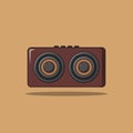 Vintage Music Speaker Vector Illustration. Sound System. Studio Item. Flat Cartoon Style Suitable for Icon, Web Landing Page, Royalty Free Stock Photo