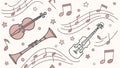 Vintage Musical Ensemble Seamless Pattern Background, vector design Generative AI Royalty Free Stock Photo