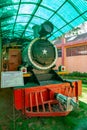 Vintage Mysore Railway Museum. Outdoor exposition of historical Indian Trains in Rail Museum,