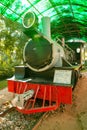 Vintage Mysore Railway Museum. Outdoor exposition of historical Indian Trains in Rail Museum,