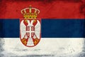 Vintage national flag of serbia background