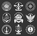 Vintage nautical badges and labels collection Royalty Free Stock Photo